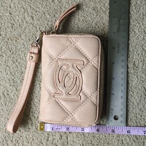 Pink wristlet bag